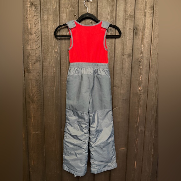 Columbia Gray/Red Out Grow Snow Ski Snowboard Pant Bibs Overalls XS Kids Unisex - Picture 2 of 10